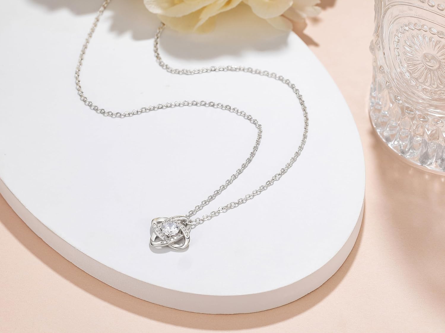 Gifts for Grandma Generations Necklace Rhinestone Knot Necklace for Grandma Birthday Mother's Day Christmas Holiday - Image 3
