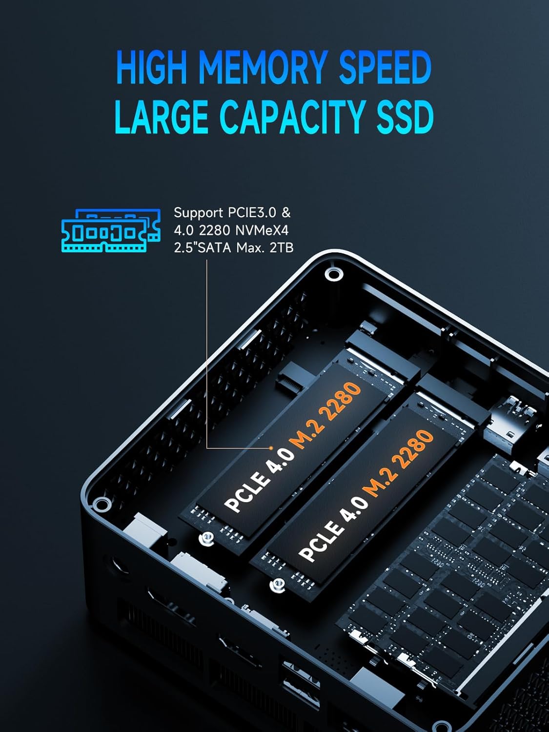 Bmax B9 Plus Mini PC with 12th Gen Intel Core i5-1250P | 24GB DDR5 RAM | 512GB NVMe SSD | Windows 11 | 2 x USB 3.2 | 8K Display Support | Wi-Fi 6 | Dual SSD Slots | Intel Mini Desktop Computers