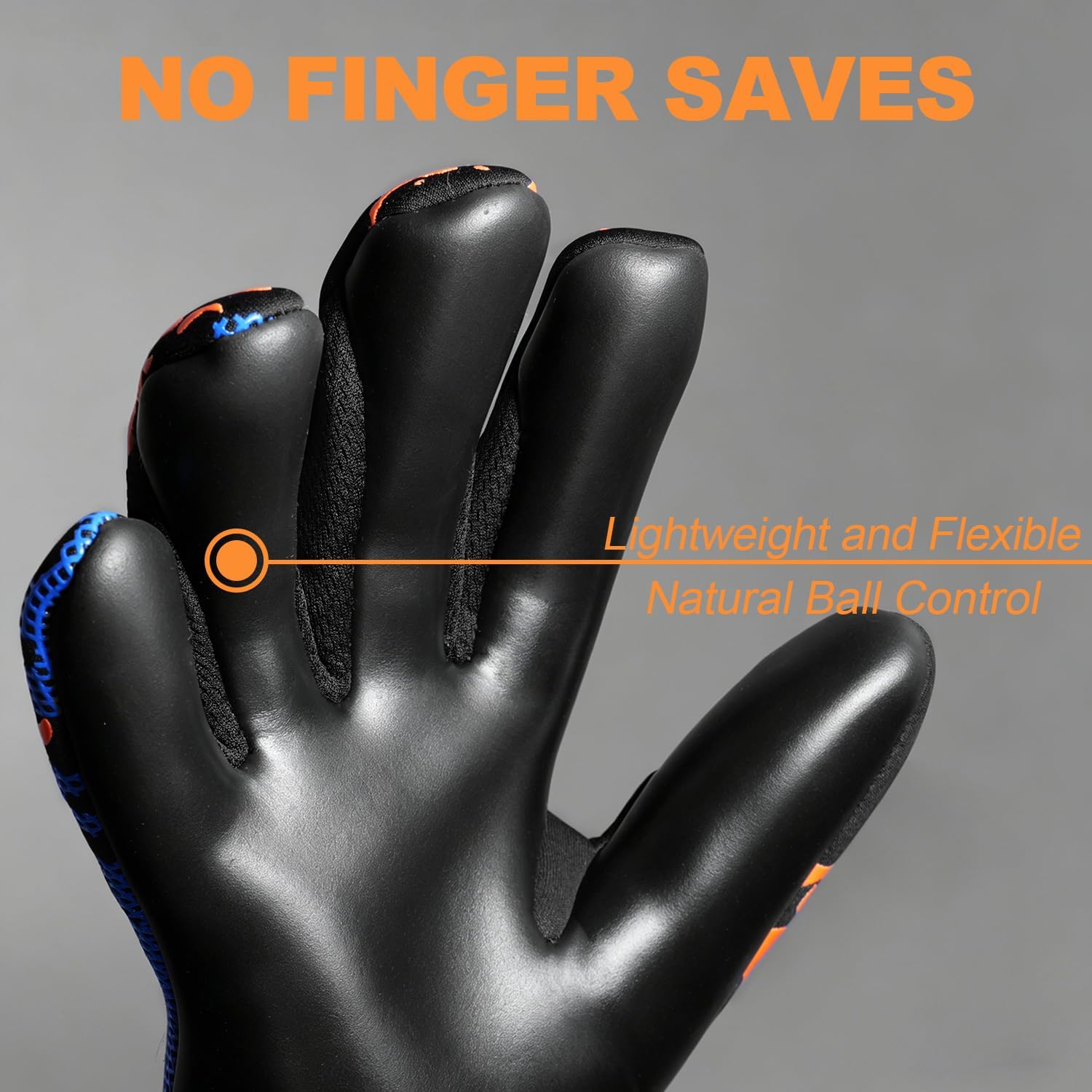 Goalkeeper Gloves with Half-Negative Cut Palm, Snug Fit, Lightweight & Flexible Soccer Goalie Gloves with Ultra Grip
