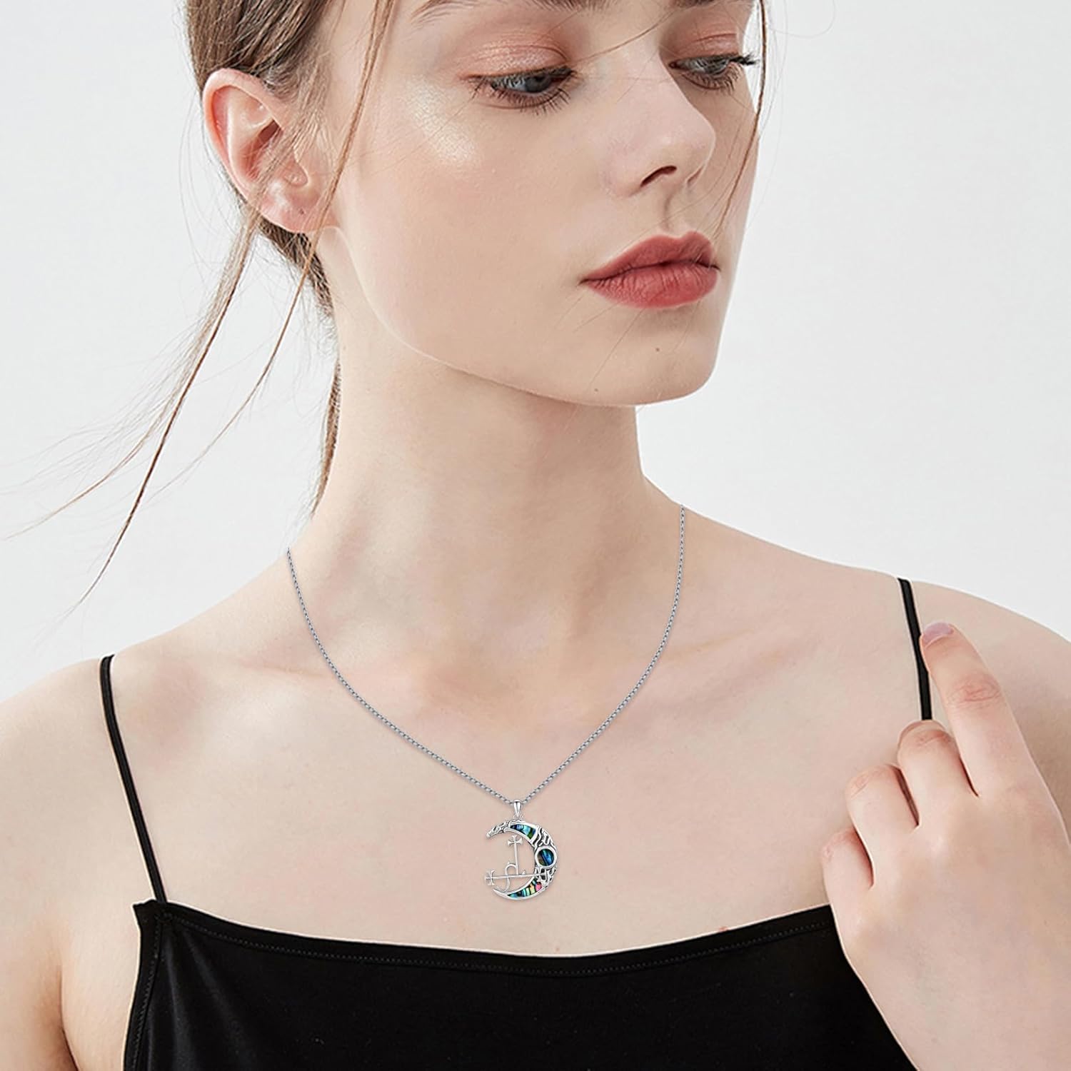 TRISHULA Peace Sign Necklace S925 Sterling Silver Sigil of Lilith Hippe Alcoholics Anonymous Necklace Protection Jewelry Gift for Women Mother Daughter - Image 4