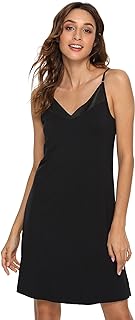Women's Bamboo Viscose Full Slips for Under Dresses Soft Adjustable Spaghetti Straps Cami Slip Dress