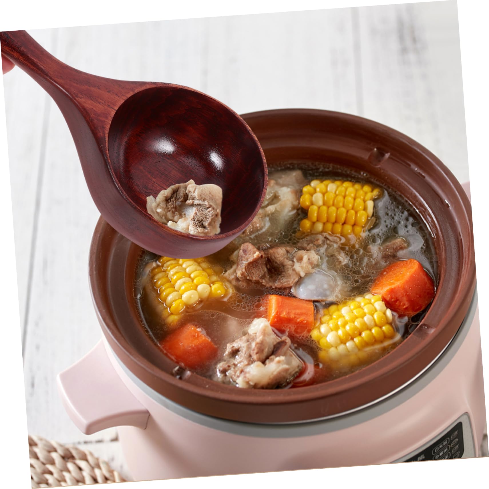 Alipis Lot De 4 Louches À Soupe En Bois Pour Riz Portables Et Robustes Pour 2 Pièces X 4