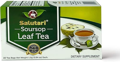 SALUTARI Té de hoja de guanábana  20 bolsas de té de guanábana  Ingredientes herbales de primera calidad  Suplemento dietético de té de graviola disponible en Yaxa Colombia