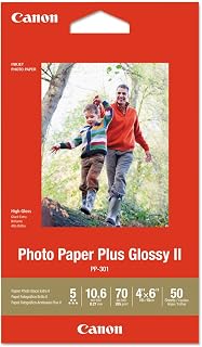 Papel fotográfico brillante Canon Plus II, 4 x 6 pulgadas (50 hojas)
