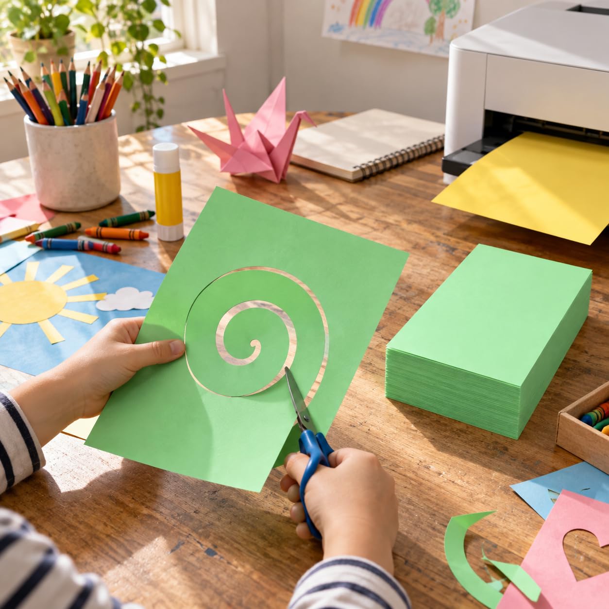 Papel Colores , 500 Hojas , 500 hojas verde claro 80g