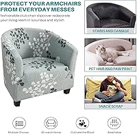Vista 4 de NILUOH Funda para silla de club, funda para silla de bañera, fundas elásticas para sillón, funda de sofá, protector de muebles para sala de estar 16