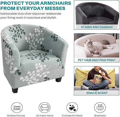 Miniatura 4 de NILUOH Funda para silla de club, funda para silla de bañera, fundas elásticas para sillón, funda de sofá, protector de muebles para sala de estar