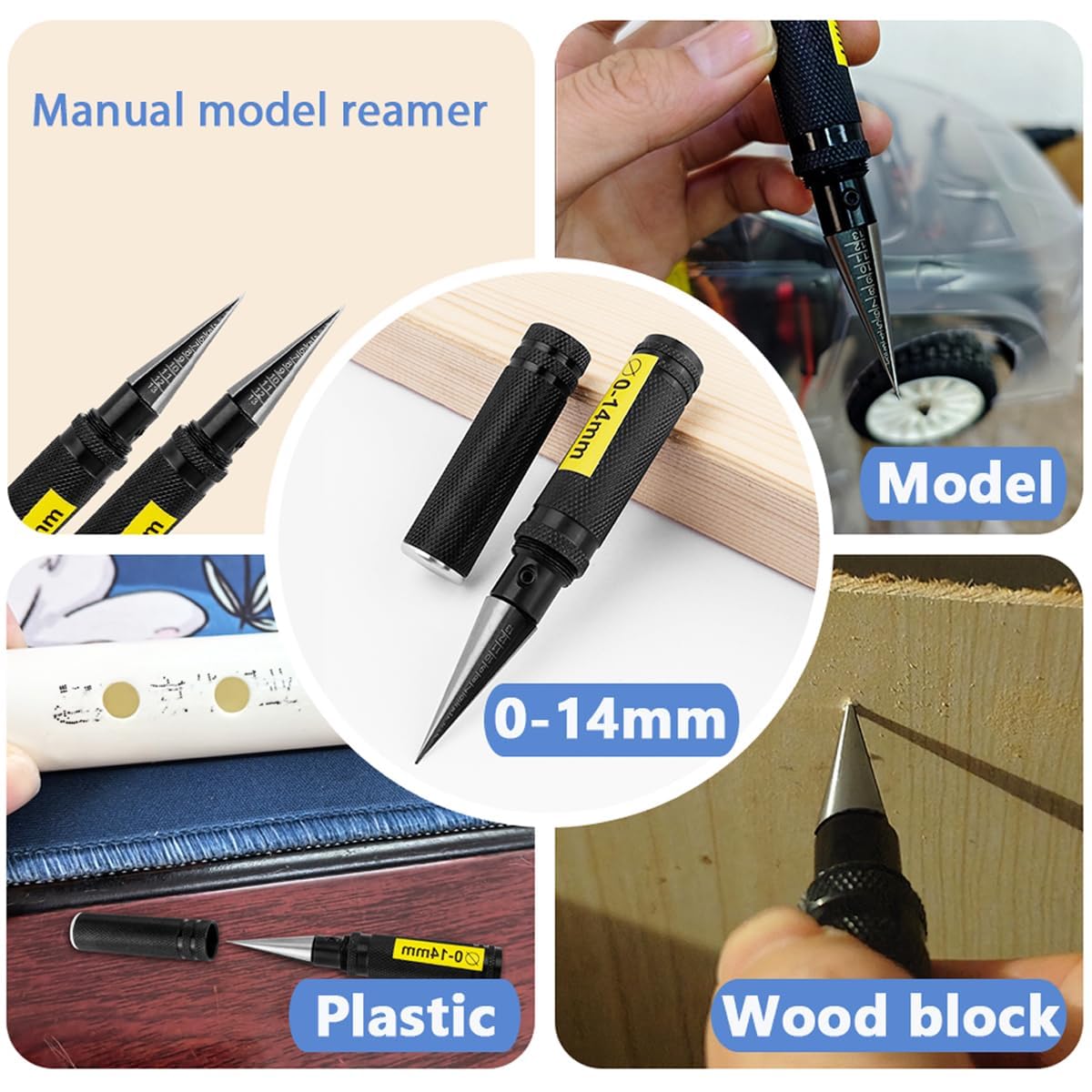 RC Car Body Reamer Repair Tool, 0-14mm Hole Puncher, Car Shell Body Hole Opener, Car Model Hole Reamer - Image 4