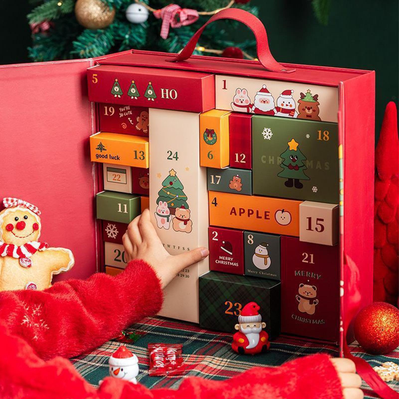Cajas De Calendario De Adviento Reutilizable 24 Días Vacío Rellenable