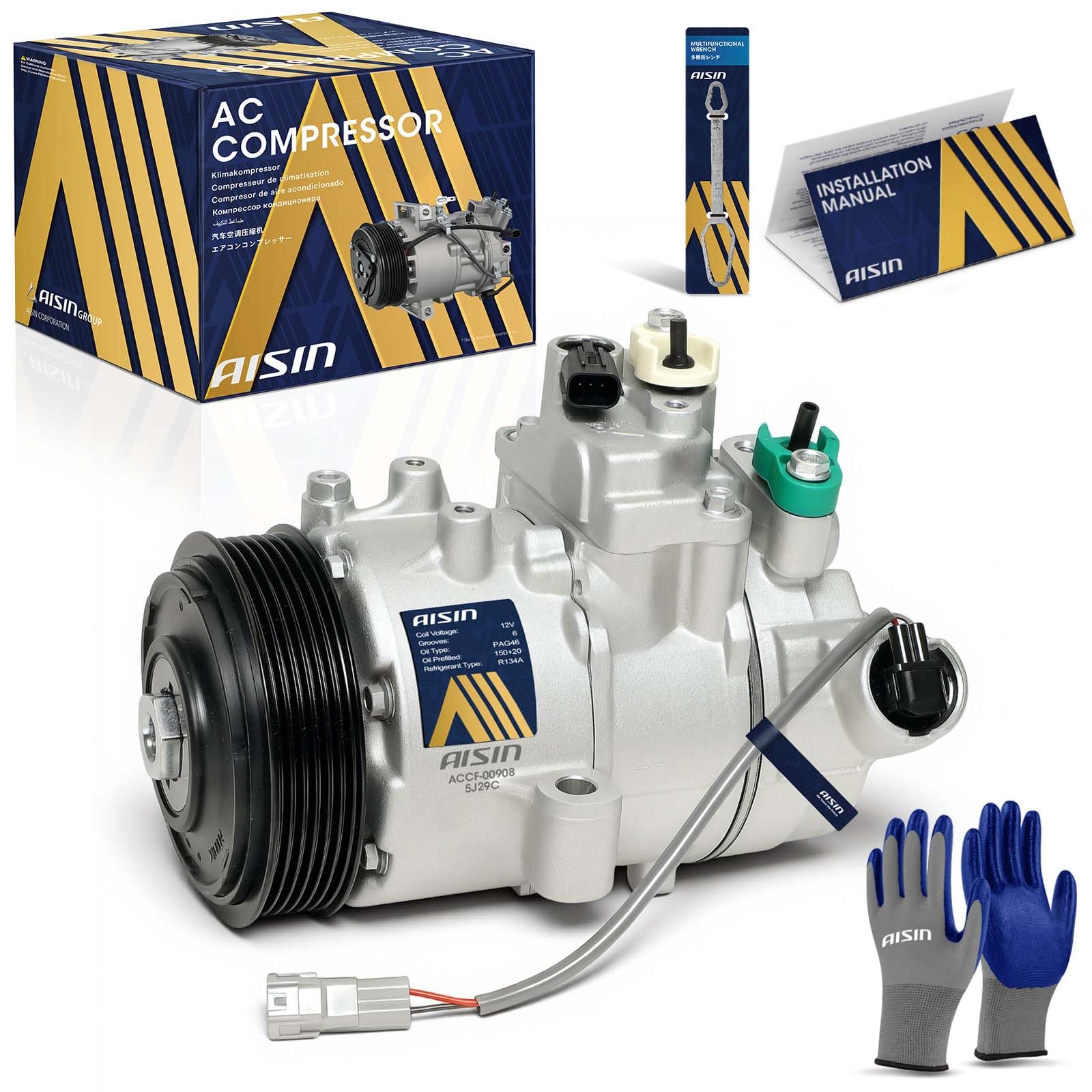 Photo 1 of AISIN ACCF-00908 Air Conditioning AC Compressor
