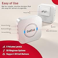 Vista 8 de CallToU Caregiver Pager Wireless Call Button Nurse Alert System 500+ Feet for Home/Elderly/Patient/Disabled 06WS (2 Receiver 1 Round Button