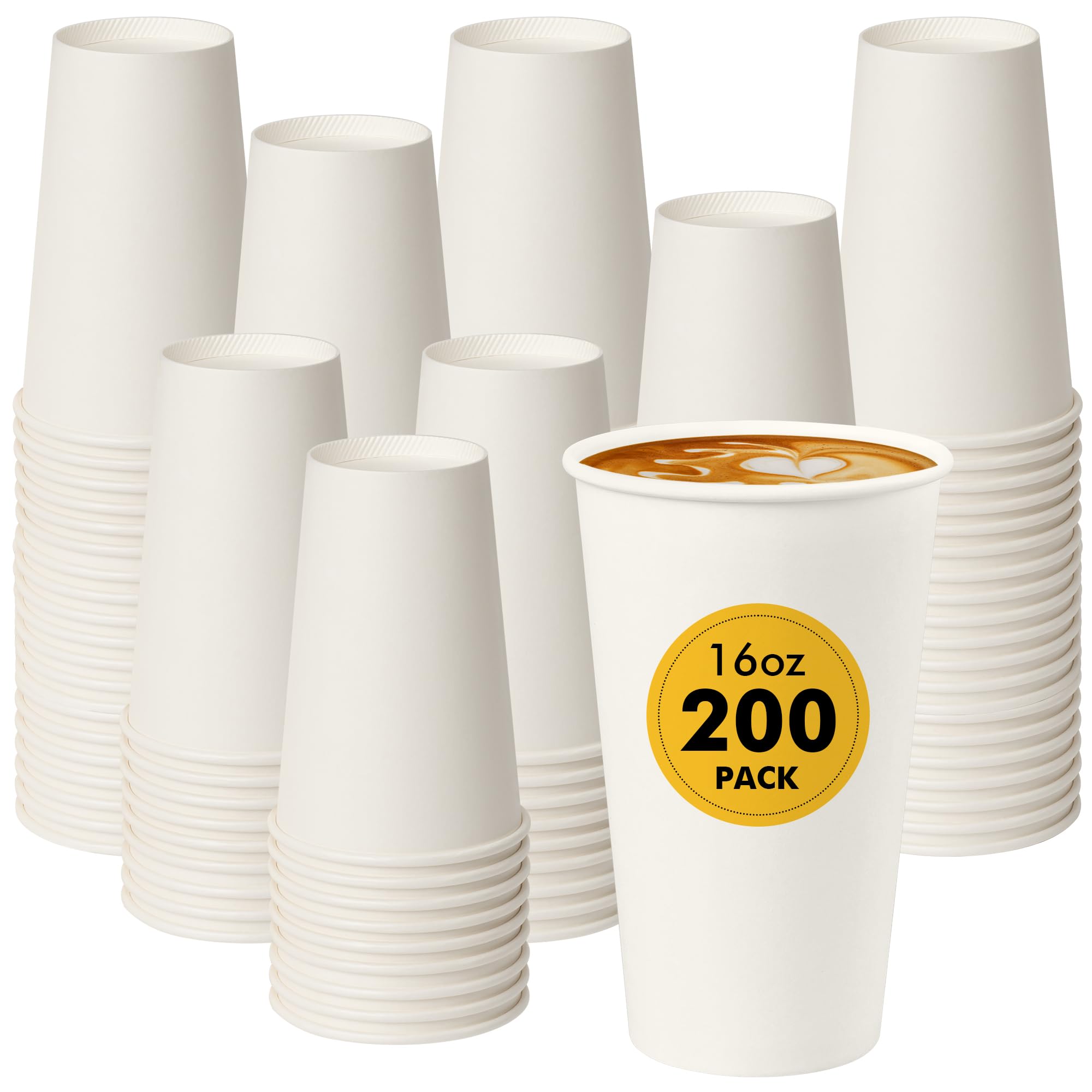 View 1 of ***PARTIAL SET- PRICE ADJUSTED***RACETOP 16 oz White Paper Coffee Cups, 200 Pack