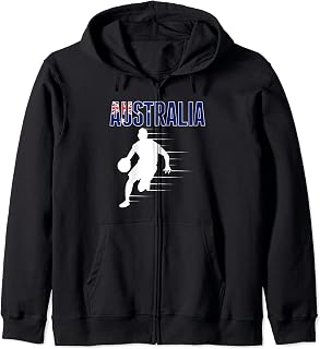 Australia Basketball Lovers Jersey Support Australian Baller Zip Hoodie