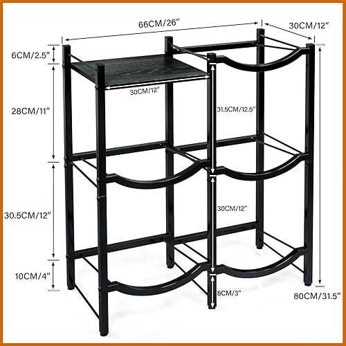 Miniatura 7 de TC-HOMENY Soporte para Jarra de Agua de 5 Galones de 3 Niveles - Organizador de Mesa de Madera con 5 Ranuras para Jarra de Enfriador de Agua de 5