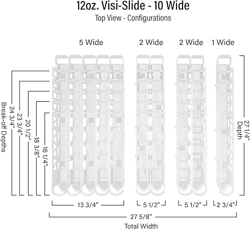 Miniatura 2 de Display Technologies Visi-Slide Gravity Fed Organizer for 12/16oz low ring Beverages on Flat and Angled Shelves in Cold Vaults & Coolers, Drink