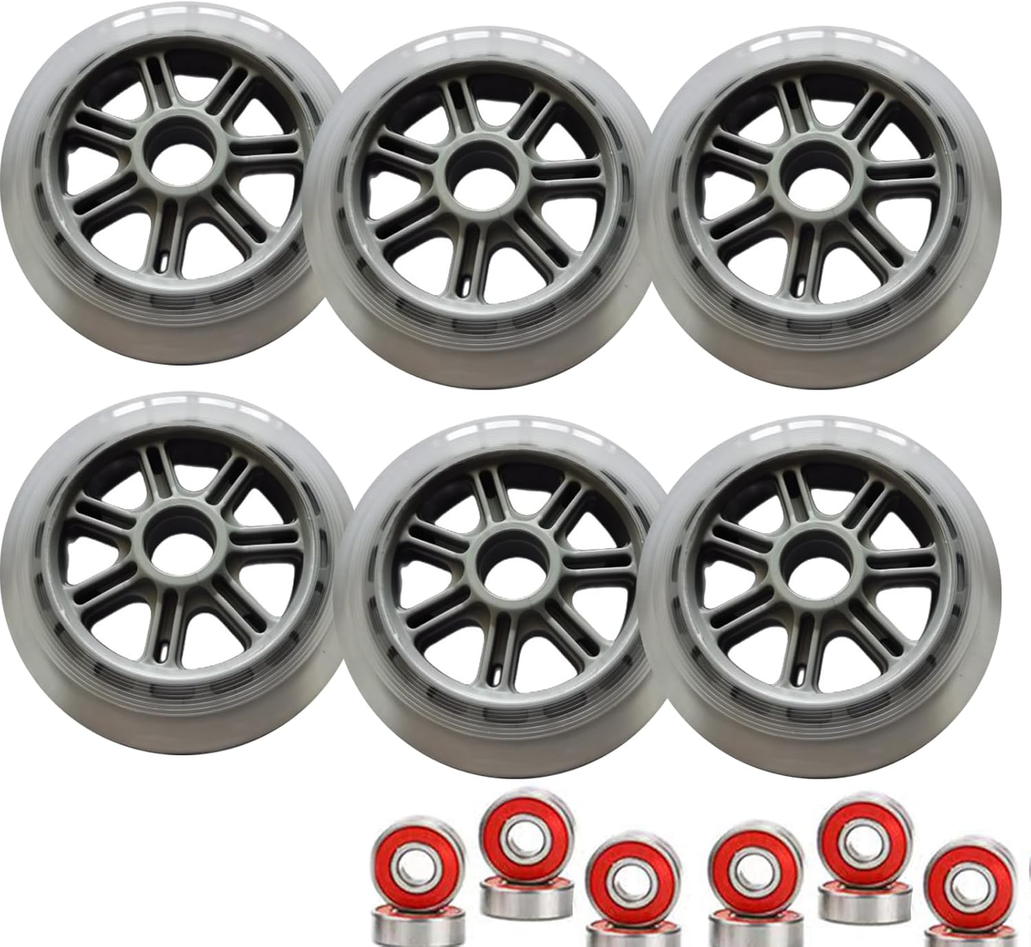 2pcs 6Pack 5inch 125mm Pro Scooter Wheels 120mm Scooter Wheels Replacement and Fast-Spinning for Kickboard and Inline Skate (6,125mm)