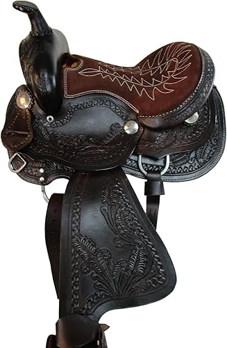 Miniatura 7 de Jóvenes Western Saddle Niños Trail Placer Caballo Barril Racing Herramientas Tack Set 10 12 13