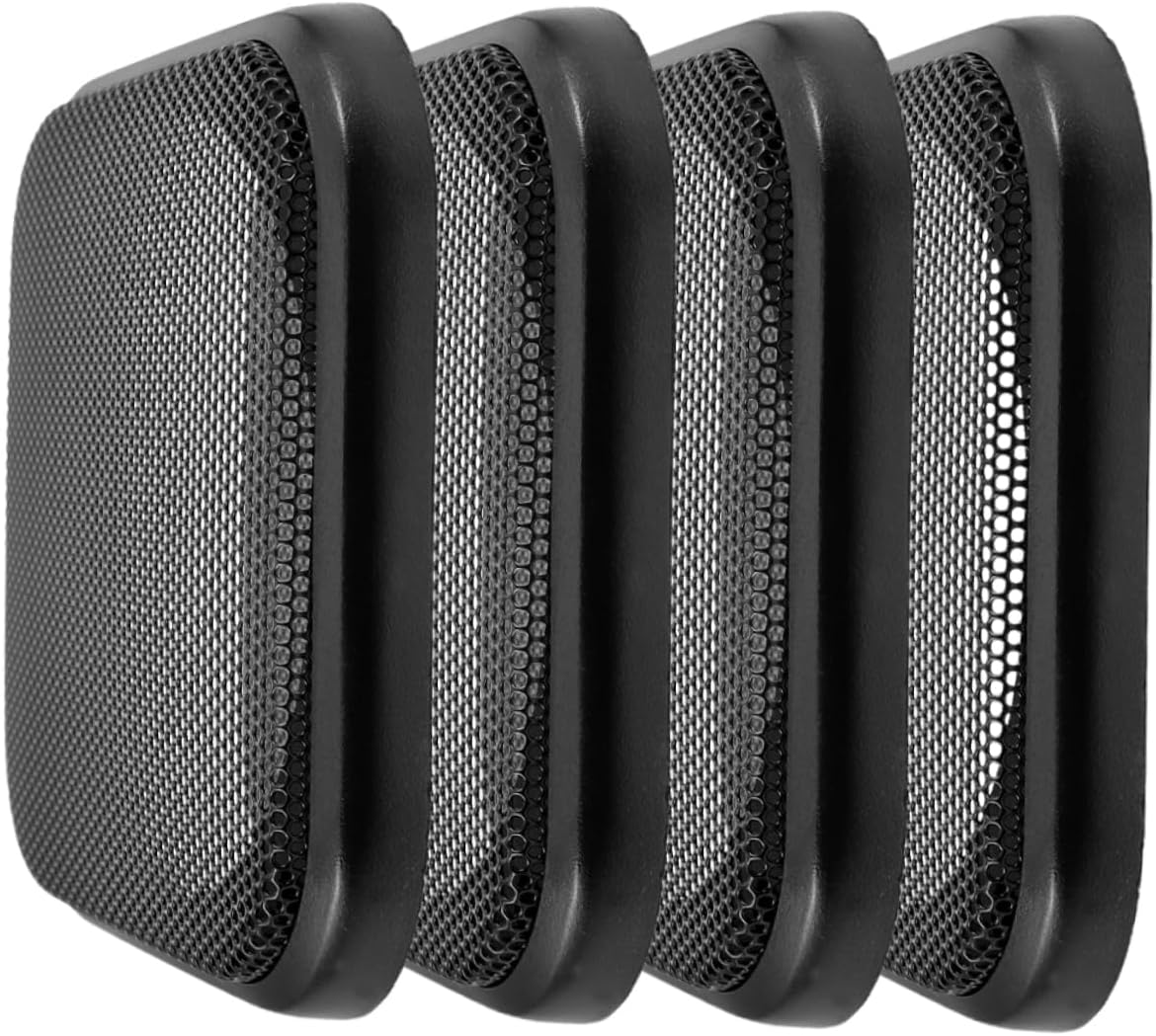4pcs Speaker Grill Cover Mesh for Car Audio Decorative Square Subwoofer Guard Replacement for Car Home Speakers