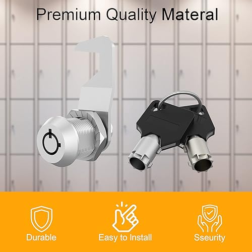 Miniatura 3 de inBovoga 1 paquete de cerraduras tubulares de leva, reemplazo de cerradura de caja de herramientas, cerradura de leva de 58 pulgadas con llave