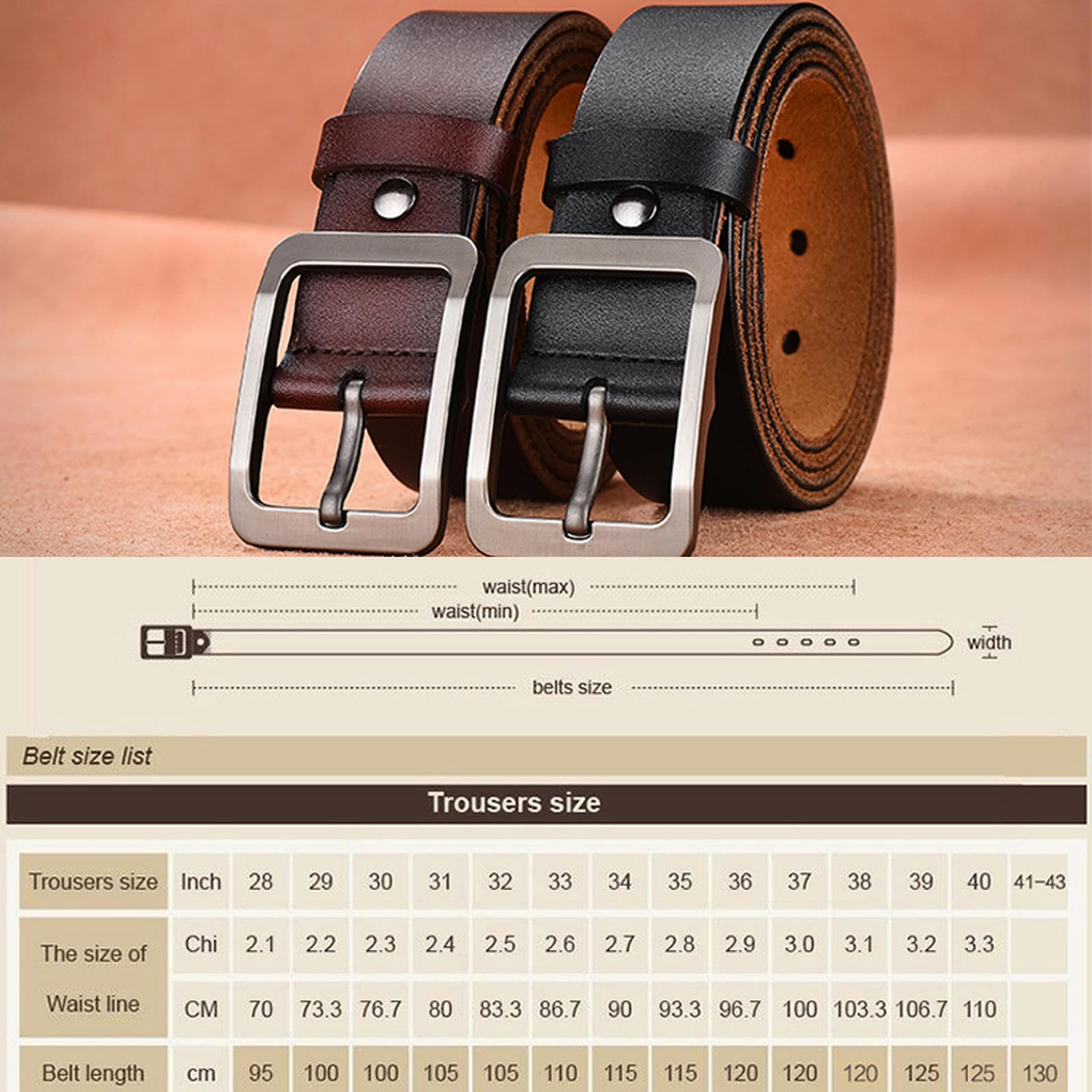 TsoLay Cintura Di Cuoio Cintura In Pelle Di Moda Semplice Da Uomo, Cintura In Pelle Maschile Da Uomo, Cintura In Pelle Per Spilla, Cintura Casual.
