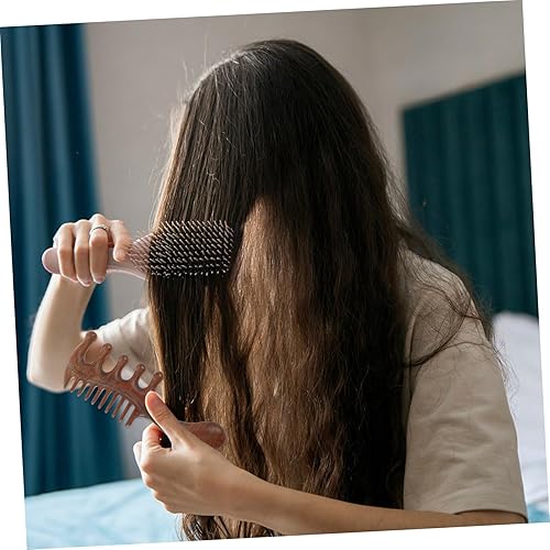 Miniatura 4 de Peine de cuero cabelludo de madera para masaje de cabeza, diseño de cinco dientes, masajeador de cuero cabelludo, peine multiusos para el cabello,