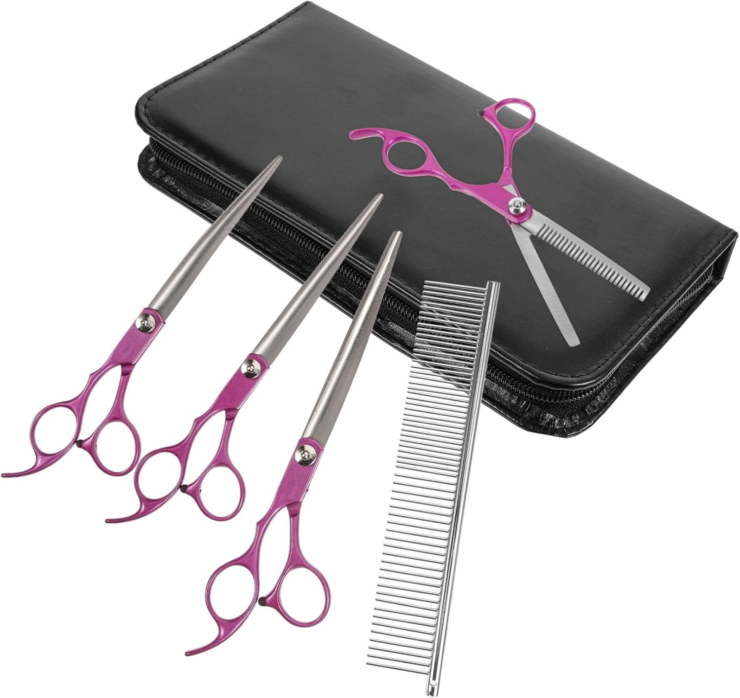 VANZACK 1set Professional Pet Grooming Scissors Kit Dog Cat Hair Scissor Storage Bag Essential Grooming Tools for Home