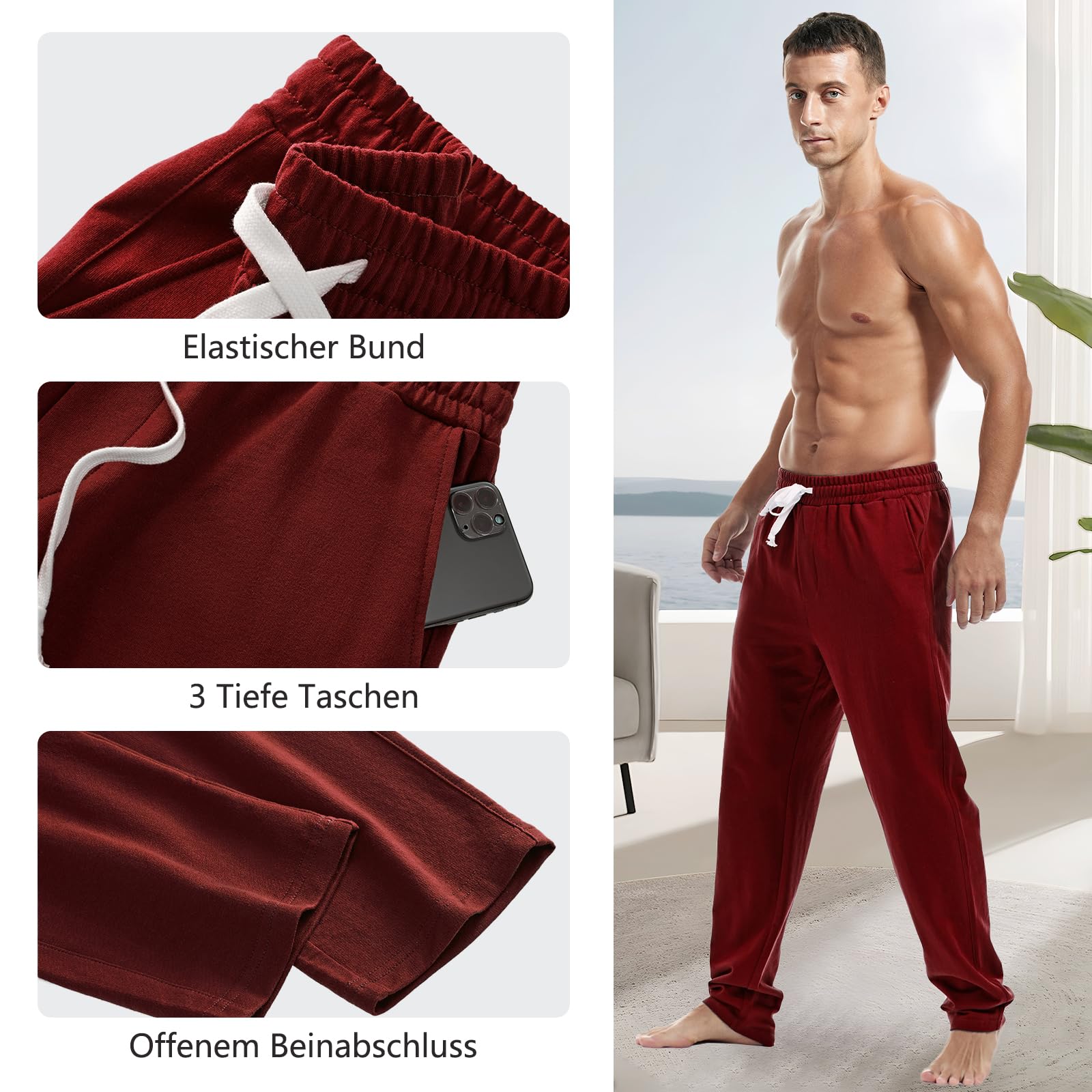Amy Coulee Pantalon de Jogging en Coton pour Homme
