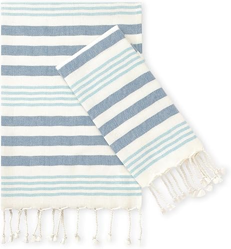 Folkulture Toallas de mano para baño (16 x 30) Juego de 2 toallas de mano decorativas con lazo para colgar Juego de toallas de mano turcas 100%