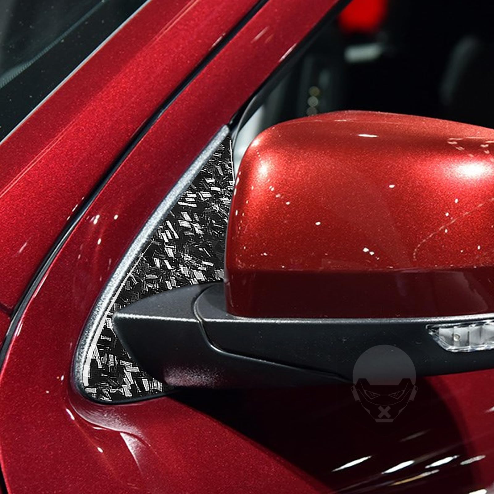 Real Bright Black Forged Carbon Fiber Car Outer A B Pillar Post Door Pull Handle Switch Decoration Kit — view 2