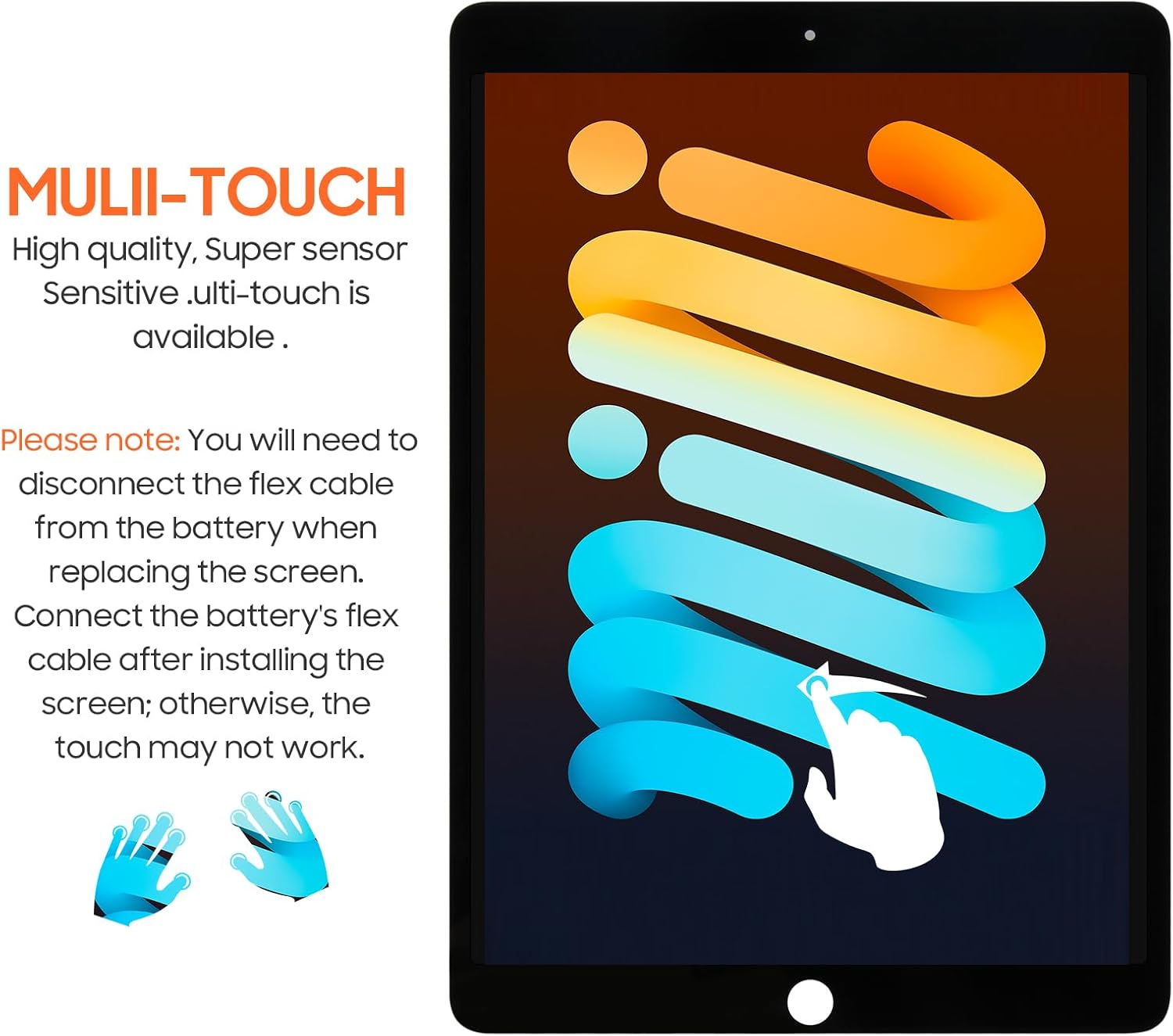 for iPad Air 3 2019 Screen Replacement 10.5 inch for iPad Air 2019 A2153 A2123 A2154 A2152 LCD Display Digitizer Assembly with Screen Protector+Tools (Black)