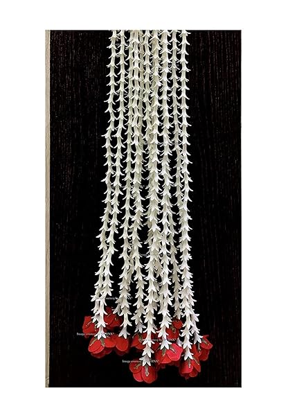 SPHINX Artificial rajnigandha Buds Rose Strings for Home Function Festive Decor Wedding haldi Ceremony Pooja Housewarming Decorations Approx 2.5 ft Height - (Red, 12 Pieces)