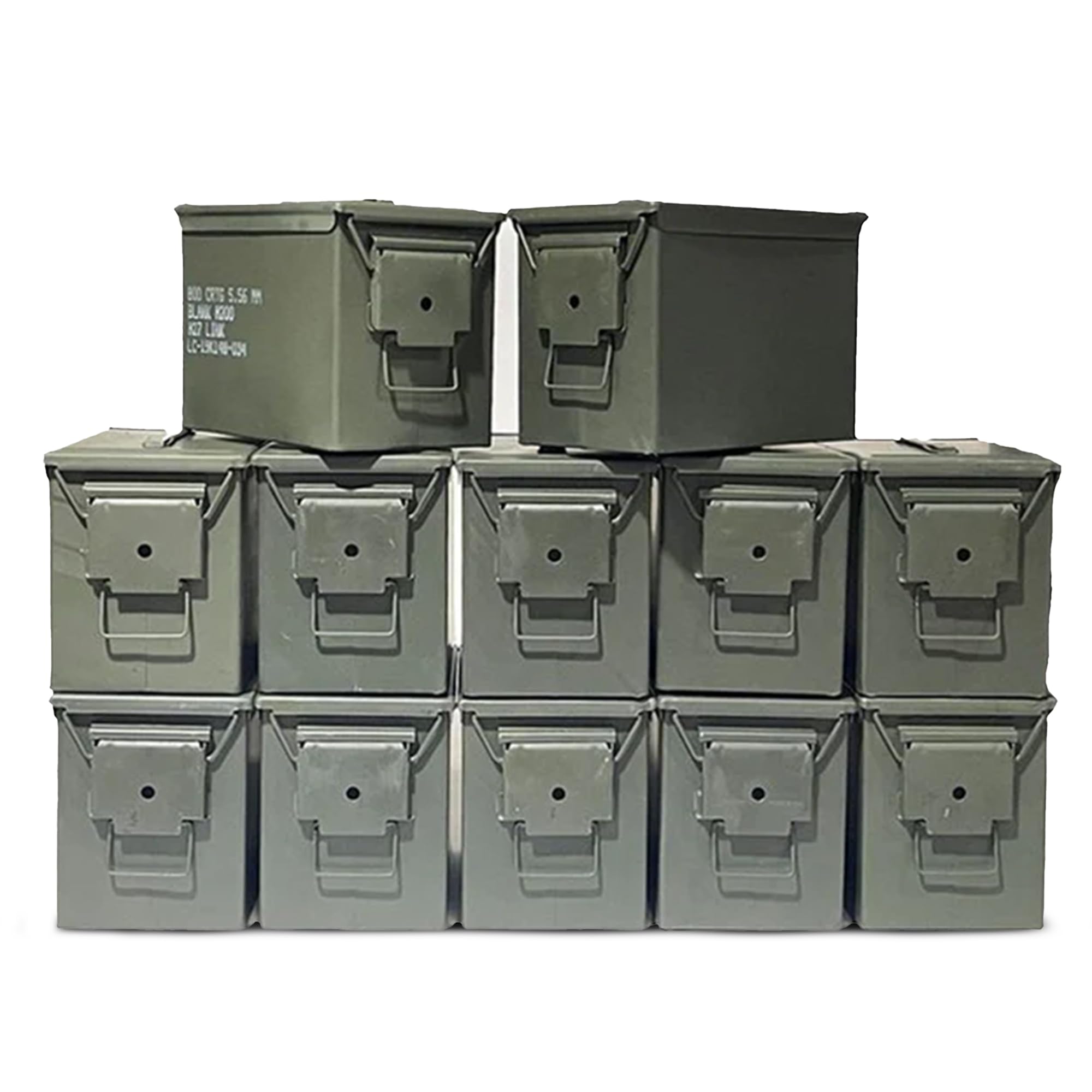 50 Cal Ammo Can Grade 1 - Pack of 12 - Empty Organizer - Various Cases with Powder Coating