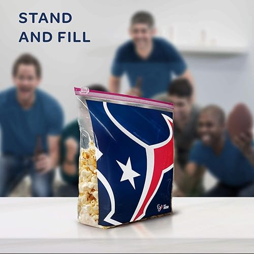 Miniatura 10 de Ziploc Slider Bolsa de almacenamiento de un galón, ideal para aperitivos, fiestas en estacionamientos u homegating, 20 unidades - NFL LA Chargers