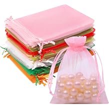 50PCS Organza Bags 3x4 Multicolor, Small Gift Bags for Jewelry Candy Goodie Treat Sachet, Mesh Gift Bag Drawstring for Wedding Graduation Baby Shower Party Favors, Gifts Wrapping Supplies