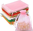 50PCS Organza Bags 3x4 Multicolor, Small Gift Bags for Jewelry Candy Goodie Treat Sachet, Mesh Gift Bag Drawstring for Wedding Graduation Baby Shower Party Favors, Gifts Wrapping Supplies