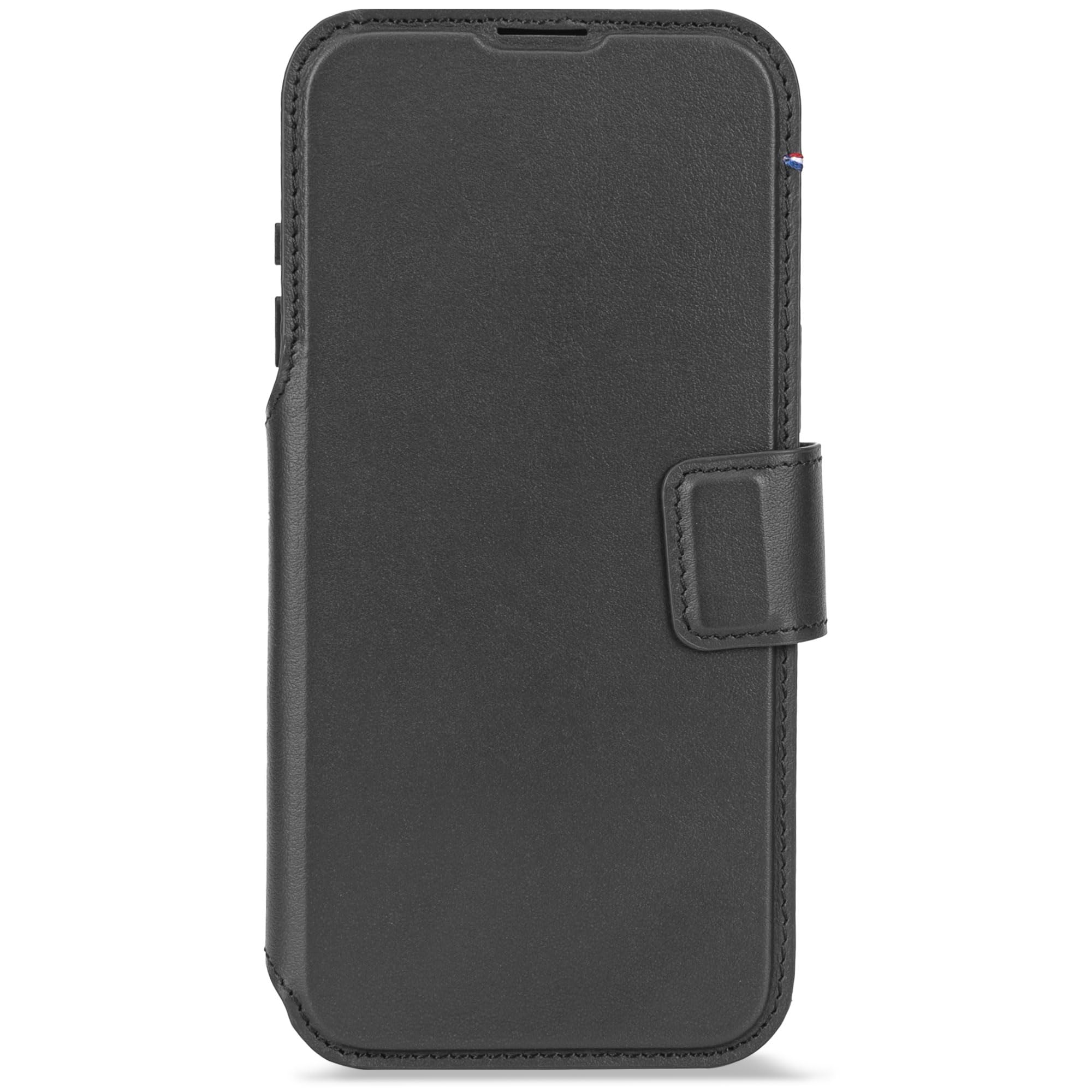 DECODED 2 w 1, skórzane etui do iPhone'a 17 Pro Max, zdejmowany portfel, wysokiej jakości skóra ECCO, kompatybilne z Magsafe, ochrona przed upadkiem, odporne na zarysowania, metalowe guziki, czarne