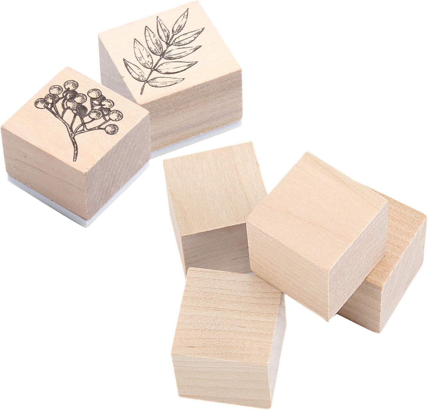 ZOENHOU 200 PCS 1 Inch Wooden Blocks, Premium Natural Solid Wood Cube Unfinished Wooden Block Set for Painting Decorating Crafting DIY Projects