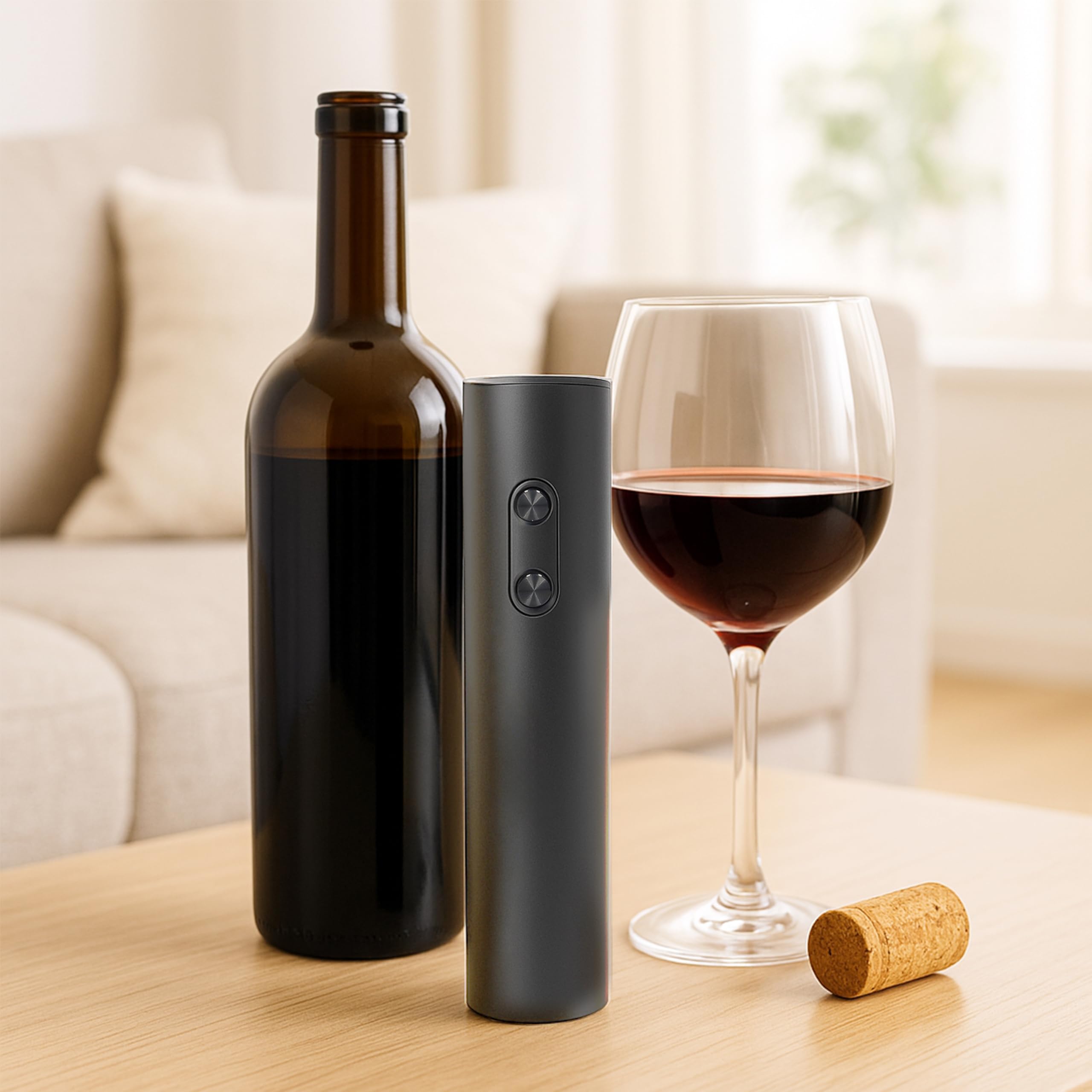 Löwenthal® Elektrischer Korkenzieher für Wein - Öffnet Weinflaschen in 6 Sekunden - Weinöffner Elektrisch - Flaschenöffner - 45 x 225 mm