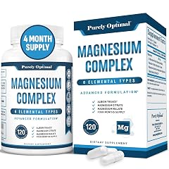 Purely Optimal Magnesium Complex - 6 Forms Magnesium Glycinate Citrate Malate - Sleep Support Stress Relief Muscles Heart