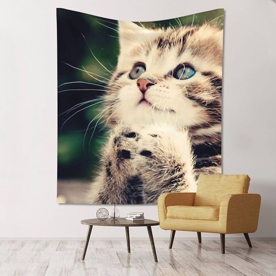 【新品】絵画　タペストリー　猫　花柄　タイル　アンティーク Amazon.co.jp: 【新品】 絵画 タペストリー 猫 花柄 タイル