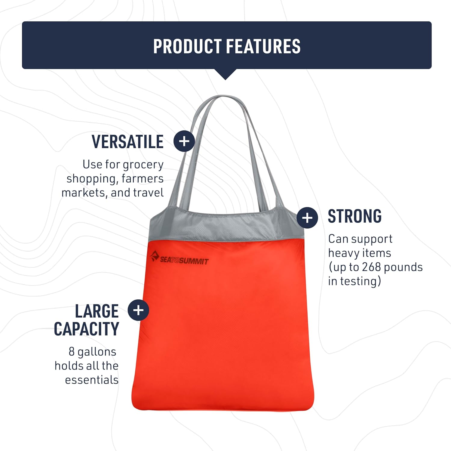 Sea to Summit Ultra-Sil Reusable Shopping Bag, HighRise Grey