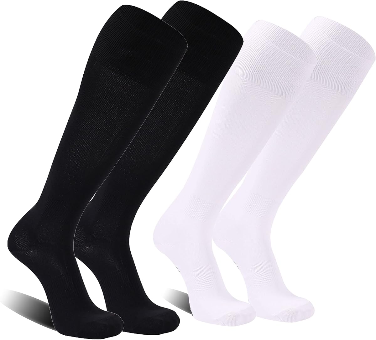 FOOTPLUS Calcetines de béisbol y softbol, ​​calcetines unisex por encima de la rodilla, deportivos sólidos, rugby, campamentos de fútbol de verano