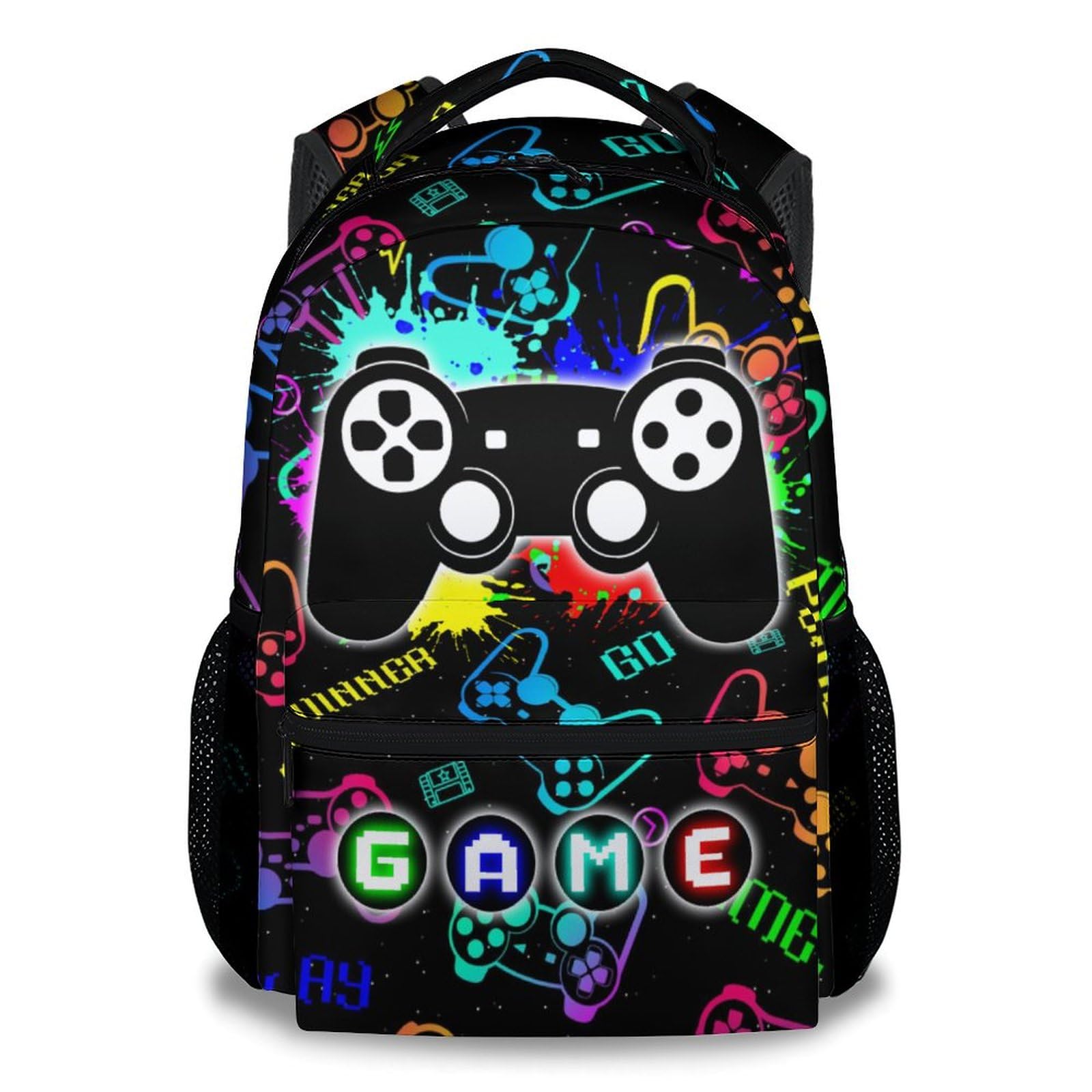 UNIKITTY Boys Backpack for School - Gaming Backpack for Kids Adults - Kids Schoolbag Large Capacity Durable - 17 Inch Gamer Bookbag for Elementary