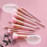 Vista 5 de Z'OREYA Juego de 15 brochas de maquillaje sintéticas de primera calidad, brochas Kabuki para cosméticos, base, correctores, rubor, mezcla, sombra