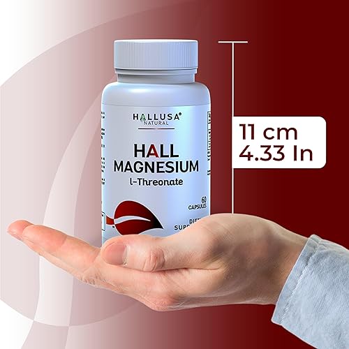 Miniatura 6 de HALLMAGNESIUM L-Threonate 2000mg - Polvo de magnesio calmante, cápsulas de magnesio para la salud del cerebro, apoyo cognitivo y apoyo para dormir,