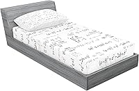 Vista 76 de Lunarable Grey Fitted Sheet & Pillow Sham Set, Pattern with Random Footprints Paw Traces Pet Legs Friendly Cats and Dogs, Decorative Printed 3 Piece