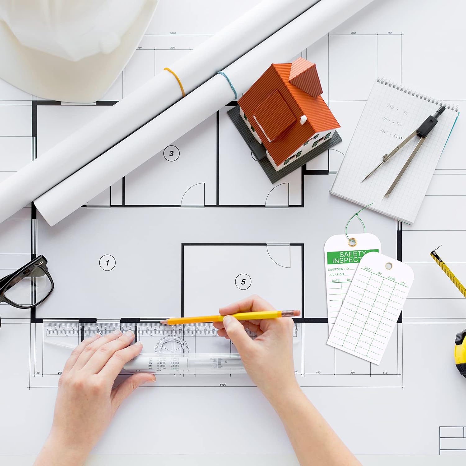 50 Pack Safety Inspection Tag Accident Prevention Tag Green on White Fire Extinguisher Tags with Green Zip Ties Multi Purpose Cable Ties for Indoor Outdoor Fire Extinguisher Scaffold Ladder : Industrial & Scientific