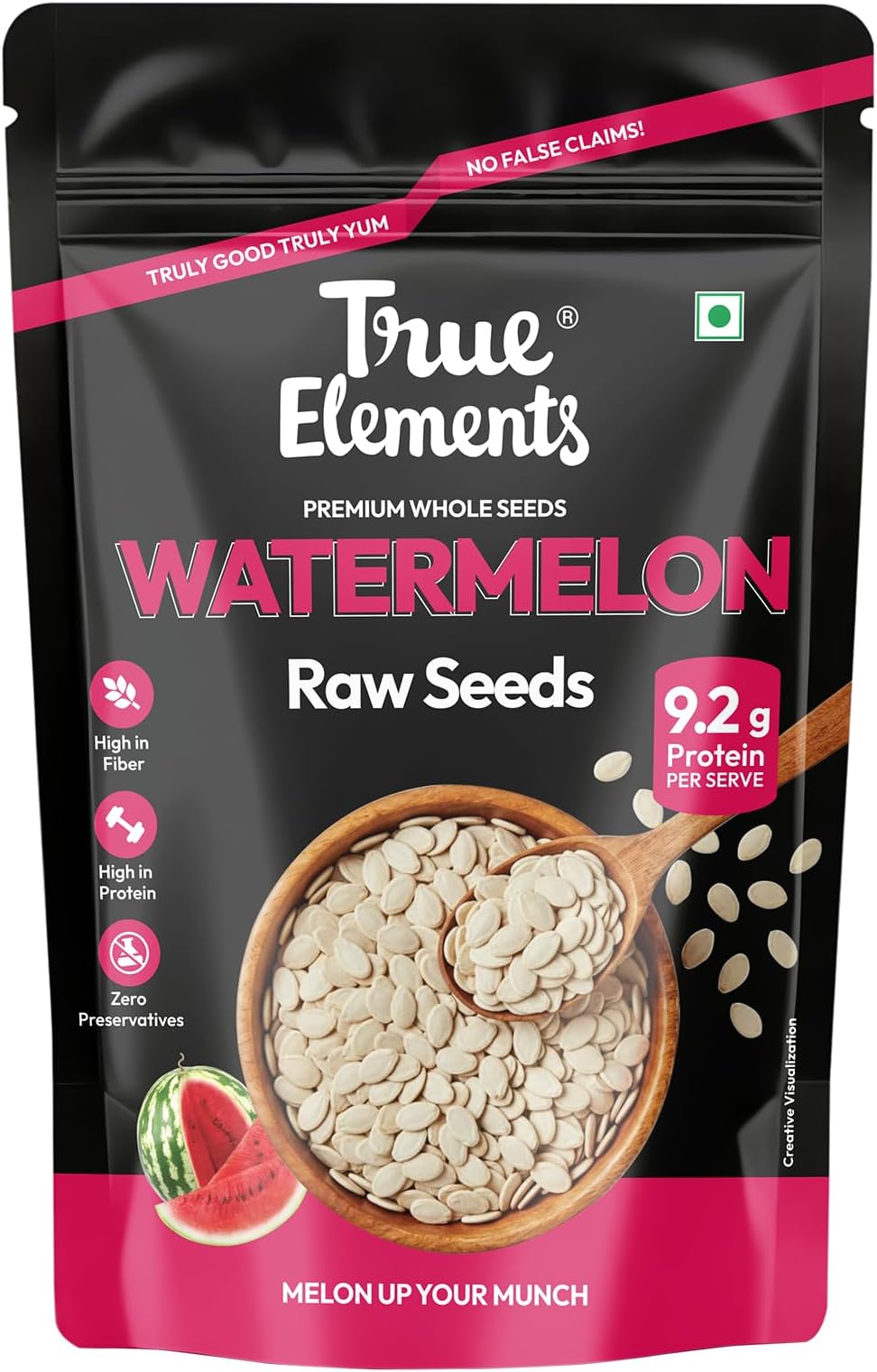 Tyzek True Elements Watermelon Seeds 250G - High In Protein | Raw Watermelon Seeds For Eating | Magaj Seeds | Non - Gmo | Raw Seeds | Nutrients Rich | Source Of Antioxidants