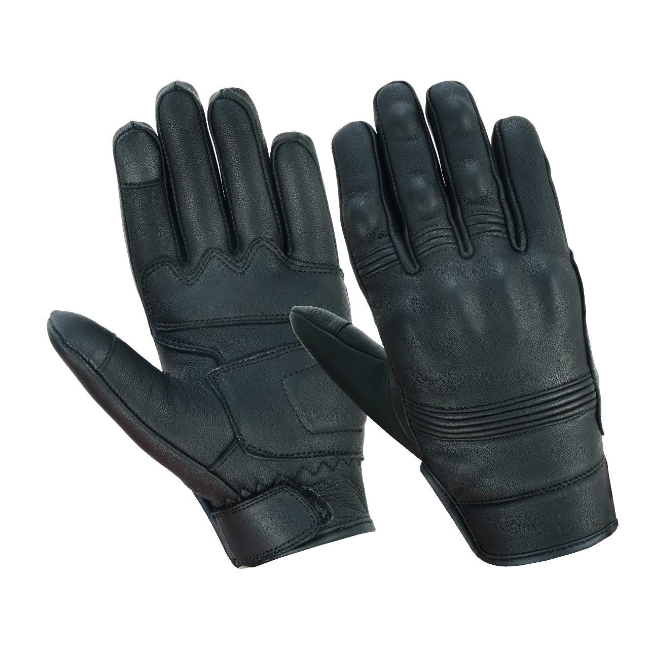 Royal Elegance Goat Skin Leather Touch Screen Biker Motorcycle Gloves