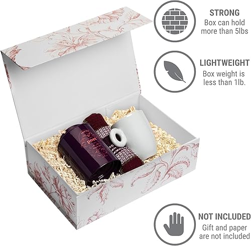 Miniatura 6 de Caja de regalo de recuerdo de lujo, paquete de 3 cajas decorativas florales rosas con tapas magnéticas para regalos, caja de recuerdos de boda y